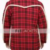 Mens Red Plaid Shearling Jacket