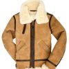 Men Aviator Shearling B3 Suede Leather Jacket