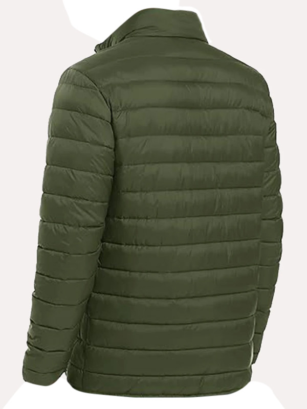 Mens Classic Style Green Puffer Jacket