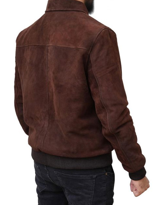 Suede Leather Bomber Jacket