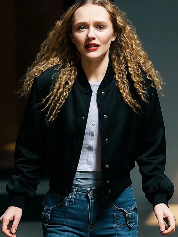 The Stranger in My Home 2025 Katie Mitchell Black Bomber Jacket