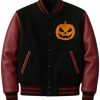 Buy Unisex Fiery Pumpkin Black Maroon Varsity Jacket