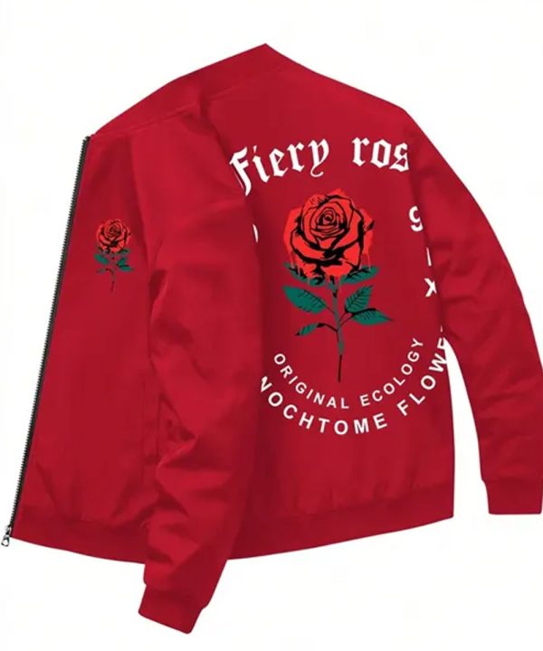 Romantic Rose Slogan Jacket