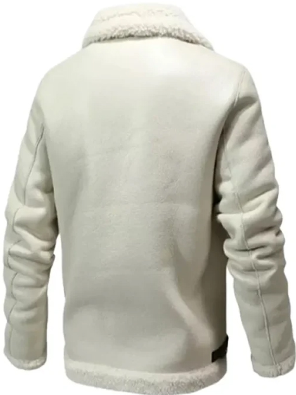 White Shearling Flight Jacket