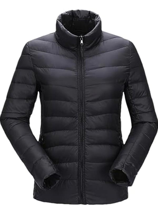 Black Leather Puffer Jacket