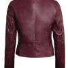 Womens Burgundy Leather Jacket