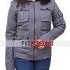 Womens Zip Up Gray Cotton Jacket