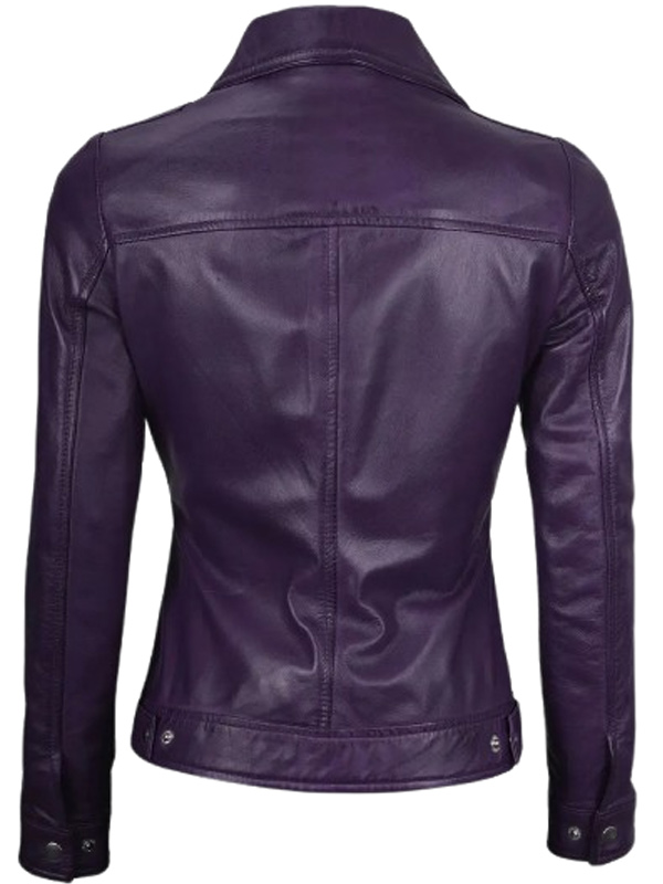 Womens Purple Leather Jacket