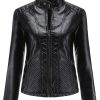 Slim Fit Leather Jacket Womens