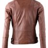 Womens Vintage Brown Leather Biker Jacket