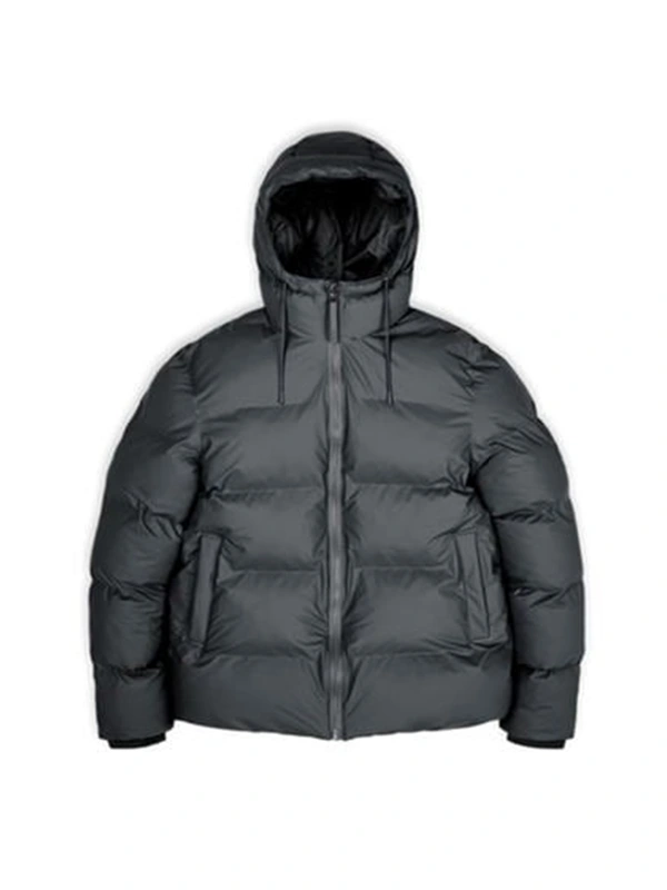 black puffer jacket with hood