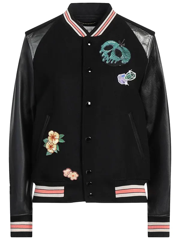 Men Black Coach x Disney Halloween Varsity Jacket