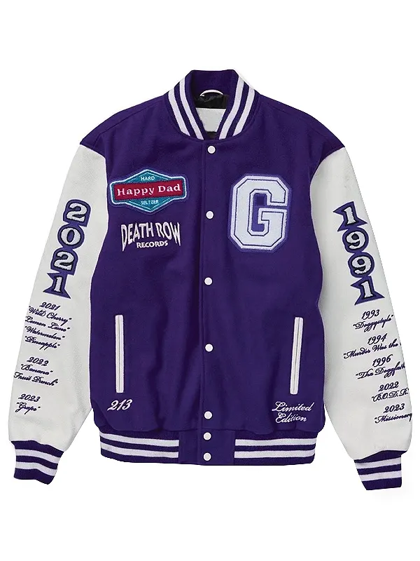 Men Casual Happy Dad x Death Row Varsity Jacket