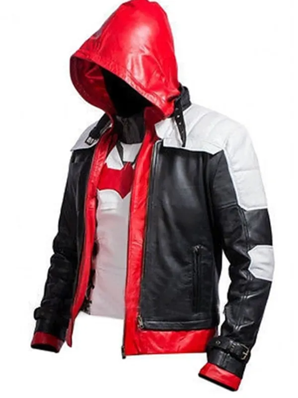 Mens Batman Red Hood Leather Jacket