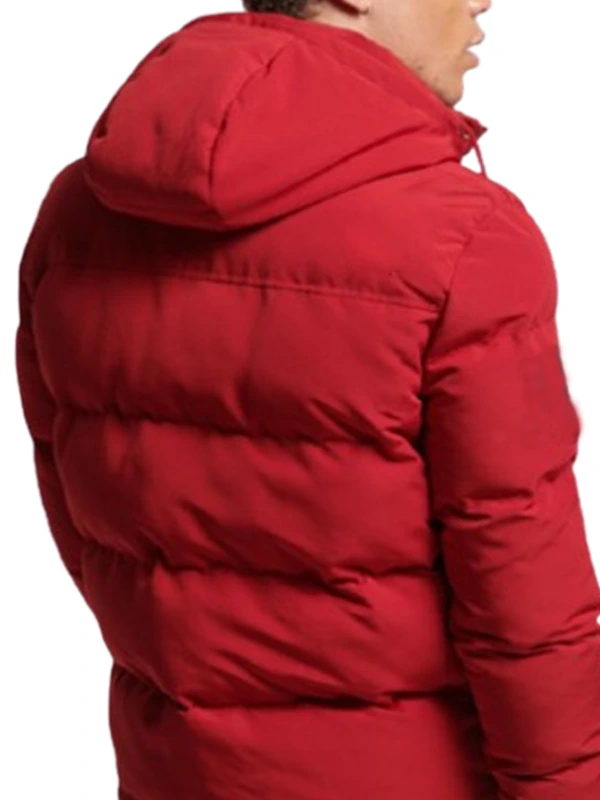 mens red puffer jacket Backside