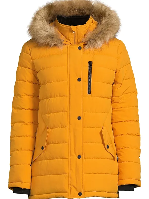 puffer jacket with fur hood