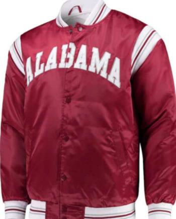 Alabama Crimson Tide Button-up Red Satin Jacket.