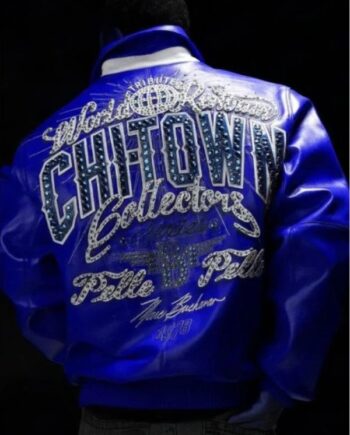 Chi-Town Pelle Pelle Blue Leather Jacket