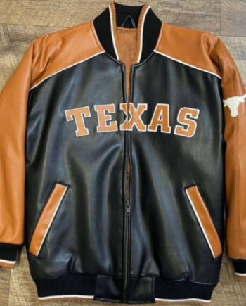 G-III Carl Banks Texas Longhorns Leather Varsity Jacket