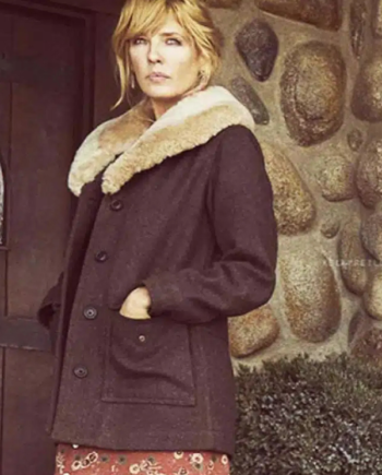 Kelly Reilly Yellowstone Season 02 Beth Dutton Shearling Coat