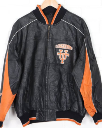 NCAA Texas Longhorns Embroidered Bomber Leather Jacket