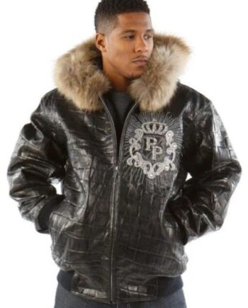 Pelle Pelle Men Crest Fur Hood MB Jacket Genuine Leather.