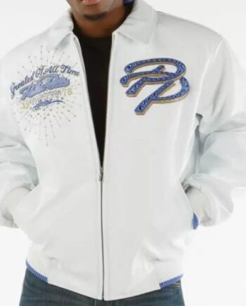 Pelle Pelle Men Greatest Of All Time White Jacket Leather Jacket.