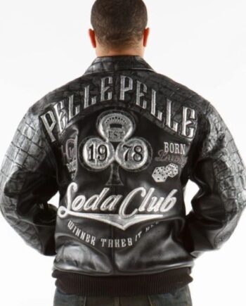 Pelle Pelle Men Soda Club Black Leather Jacket.