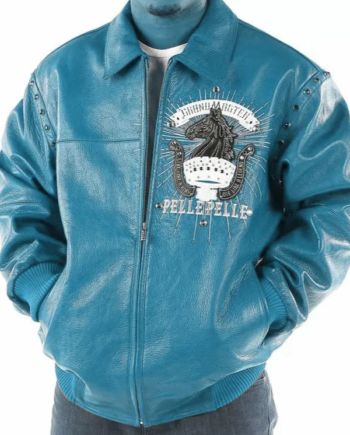 Pelle Pelle Mens Grand Master Turquoise Jacket