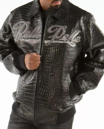 Pelle Pelle Scripted Leather Black Jacket.