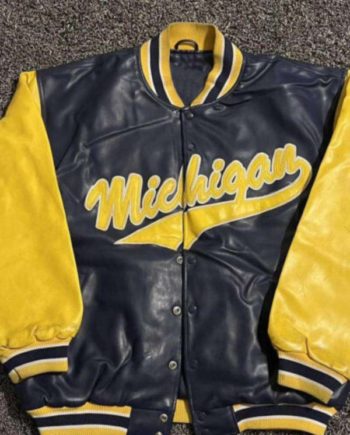 University Of Michigan Wolverines Bomber Leather Jacket