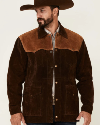 Yellowstone Chocolate Rancher Car Suede Leather Jacket.