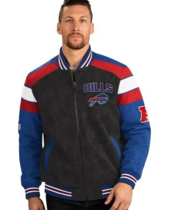 G-III NFL Buffalo Bills Team Suede Bomber Jacket.