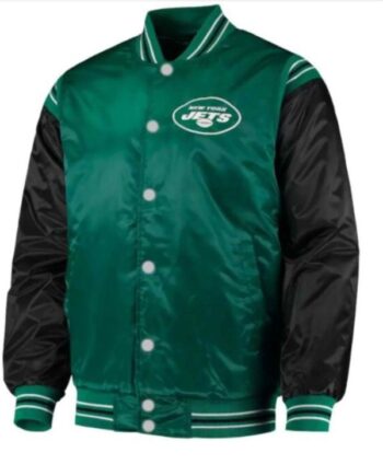 Green Black New York Jets Nfl Satin Jacket.