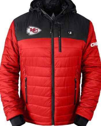 Kansas City Chiefs Actionheat 5v Battery Charged Red Nfl Puffer Jacket.