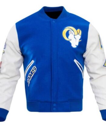 Los Angeles Rams NFL Blue White Varsity Jacket.