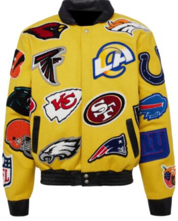 NFL Collage Yellow Jeff Hamilton Wool Jacket