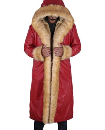 Santa Claus Red Leather Coat