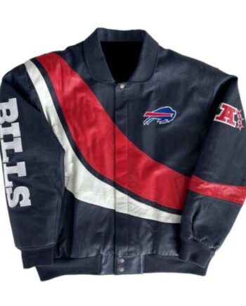 Vintage NFL Buffalo Bills Football Team Leather Jacket