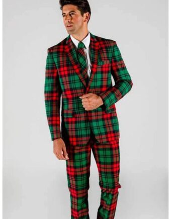 Western Style Red and Green Christmas Suit