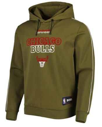 Chicago Bulls NBA x Hugo Boss Olive Team Bounce Hoodie.