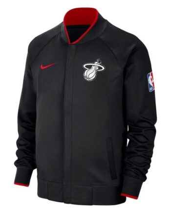 Men’s Miami Heat Nike Black 202324 City Edition Authentic Showtime Performance Raglan Full-Zip Jacket