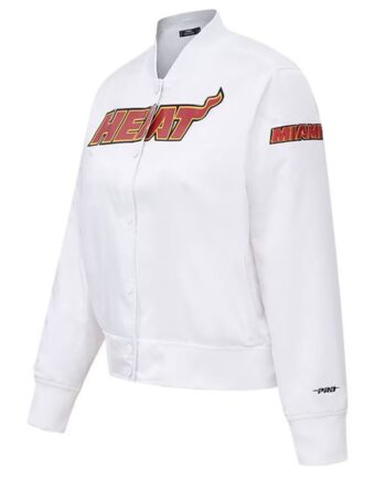 Women’s Miami Heat Pro Standard White Classic Satin Full-Snap Jacket