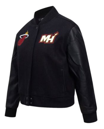 women’s miami heat pro standard classic varsity jacket