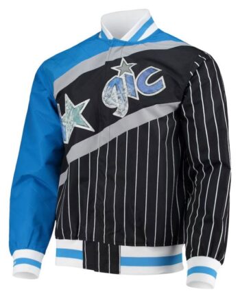 Men’s Orlando Magic Mitchell & Ness Black Hardwood Classics 75th Anniversary Authentic Warmup Full-Snap Jacket